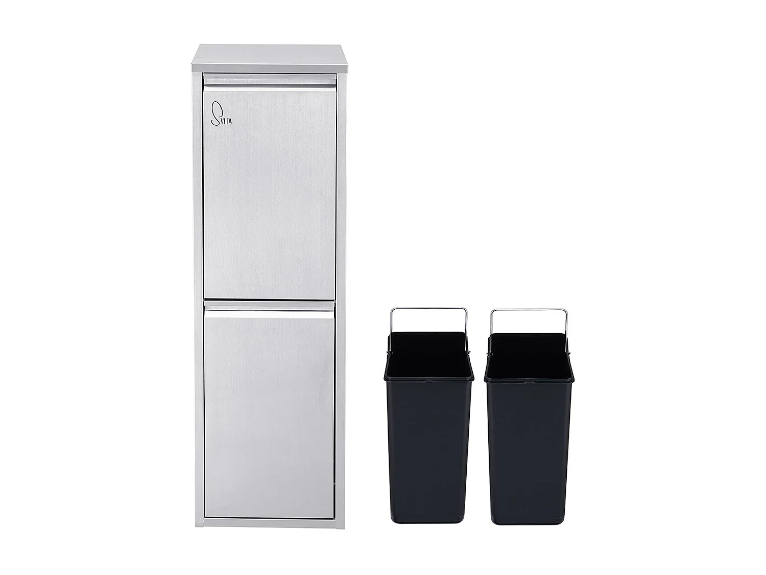 poubelle de tri 2x15L en inox