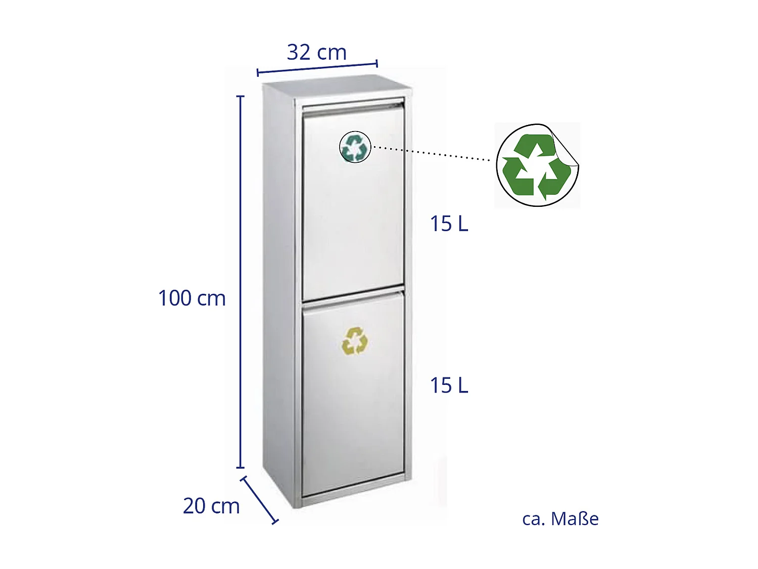 MÜLLEIMER Wandbefestigung V2X15 Silber