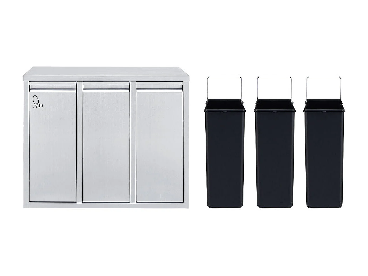 poubelle de tri 3x15L en inox