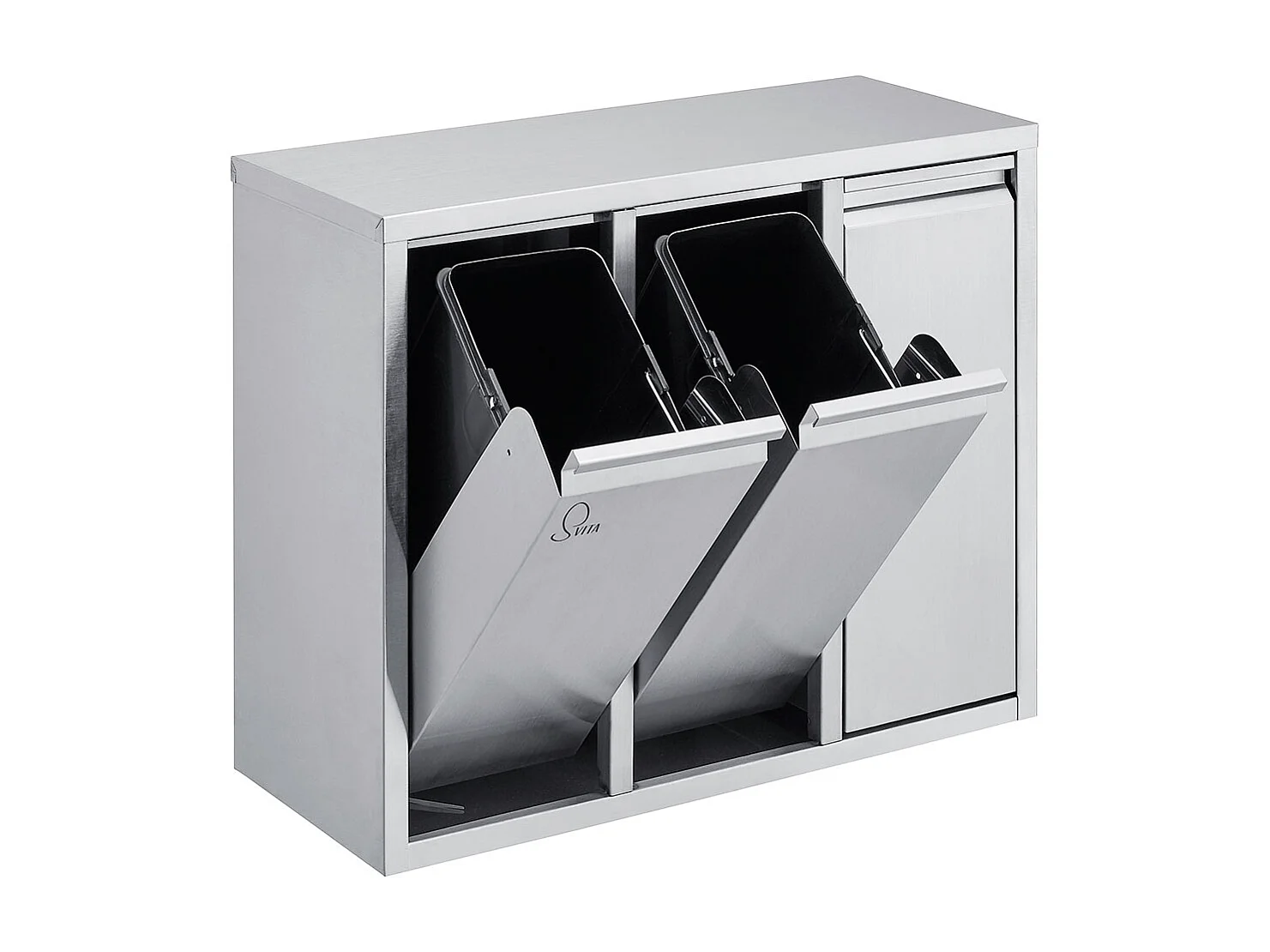 poubelle de tri 3x15L en inox