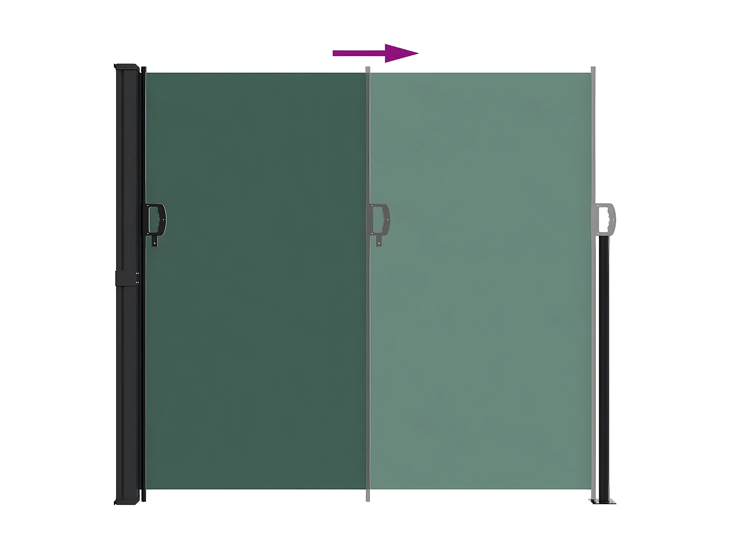 Toldo lateral retrátil 180x500 cm verde-escuro