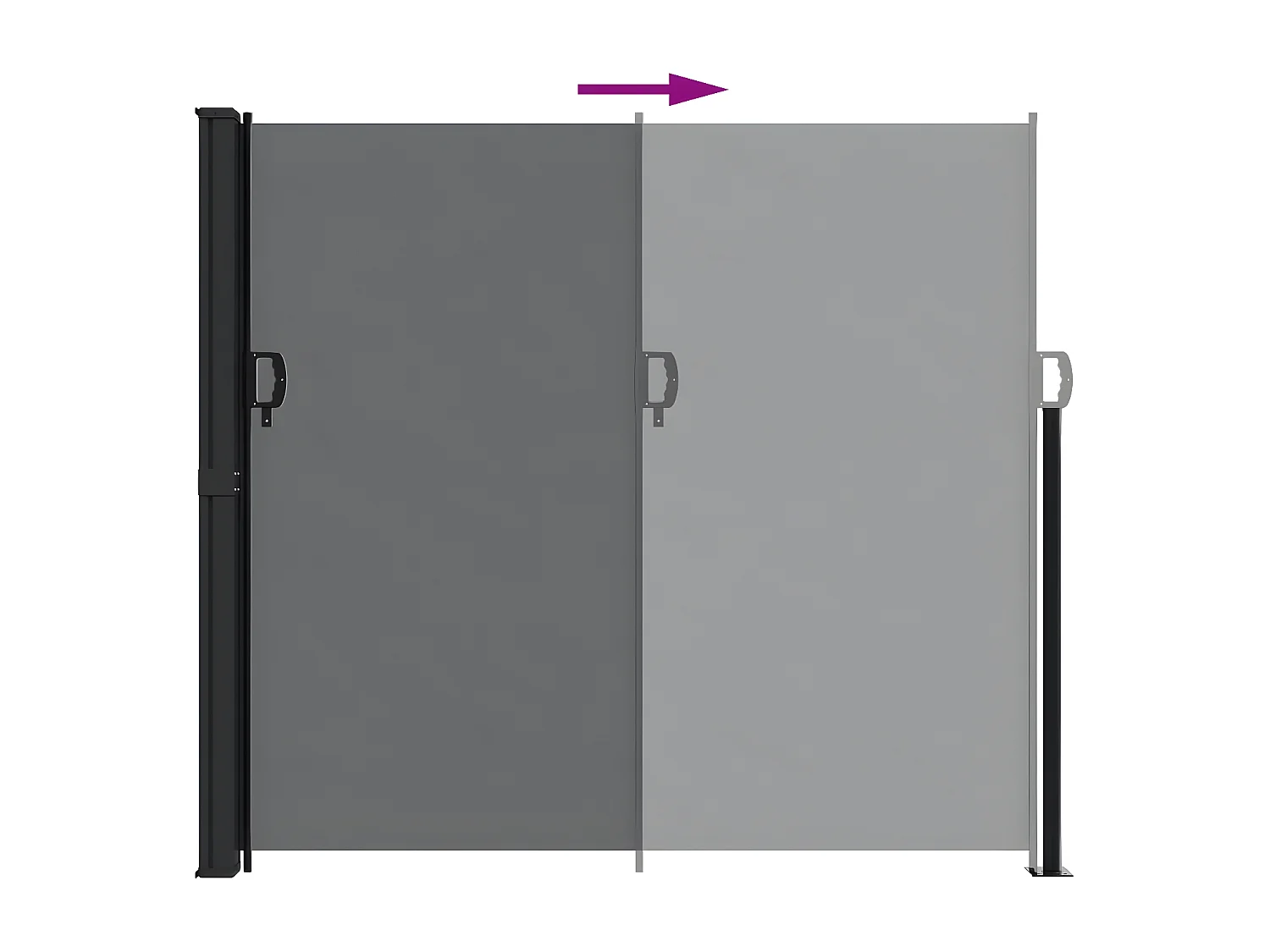 Toldo lateral retráctil negro 180x500 cm