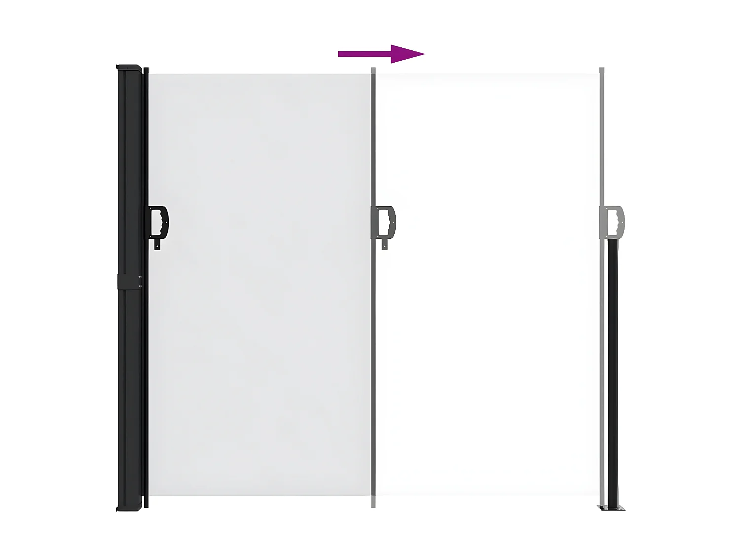 Toldo lateral retráctil blanco 180x500 cm