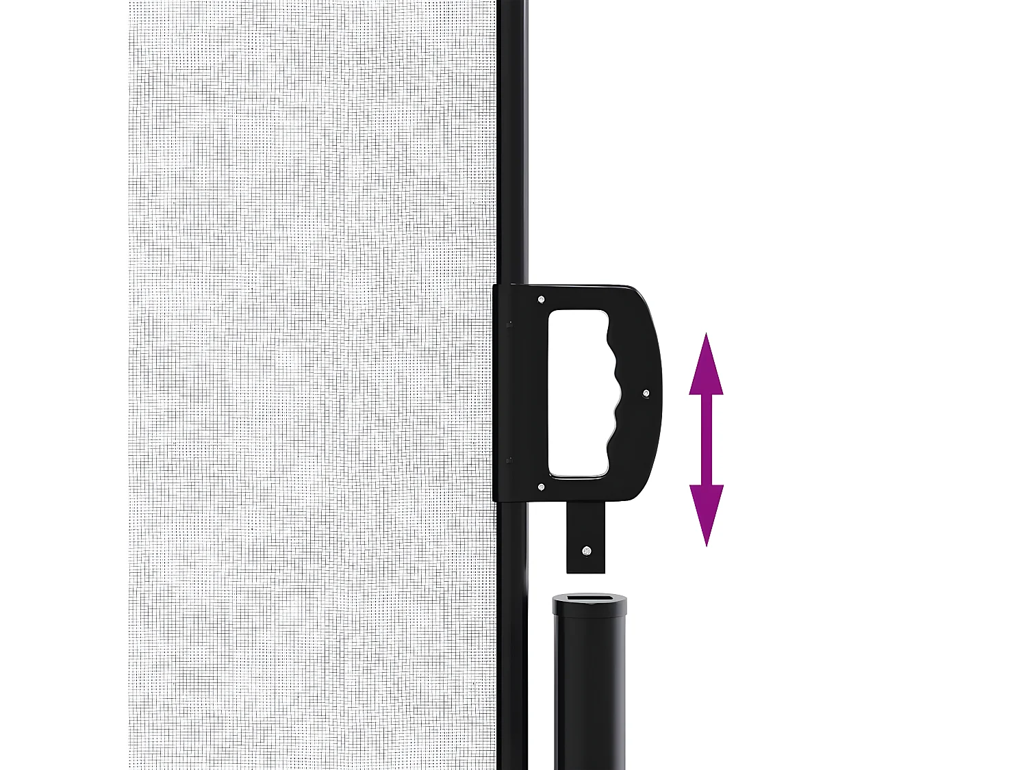 Toldo lateral retráctil blanco 180x500 cm