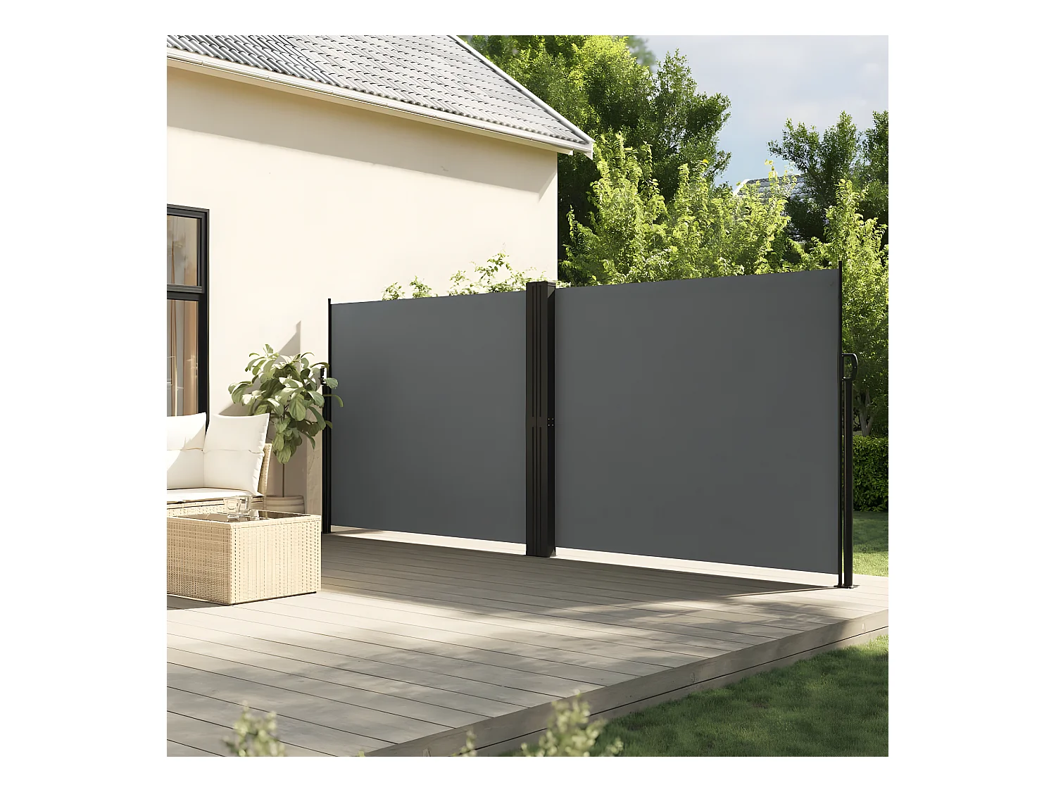 Auvent latéral rétractable anthracite 180x1000 cm
