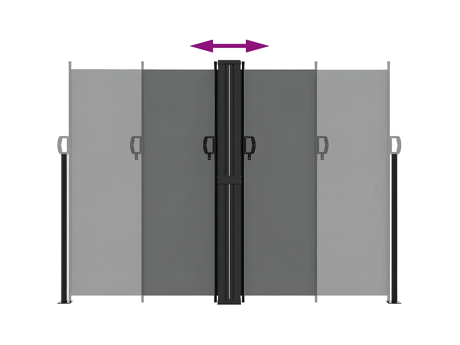 Auvent latéral rétractable anthracite 180x1000 cm