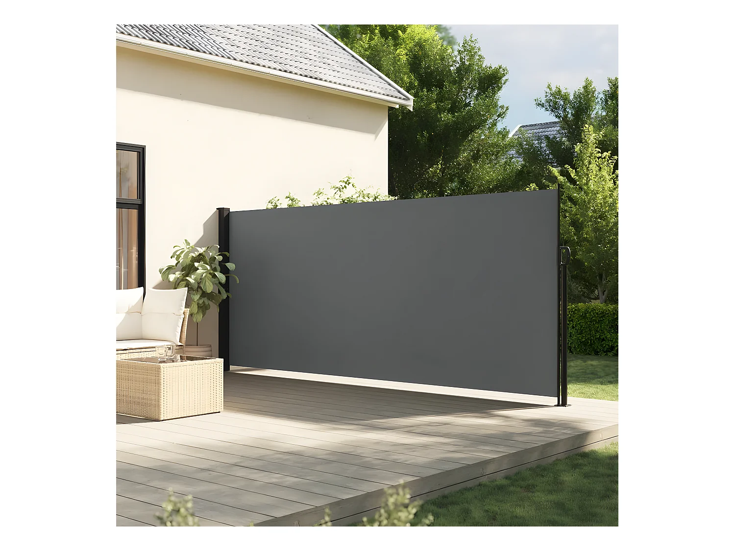 Auvent latéral rétractable anthracite 180x500 cm