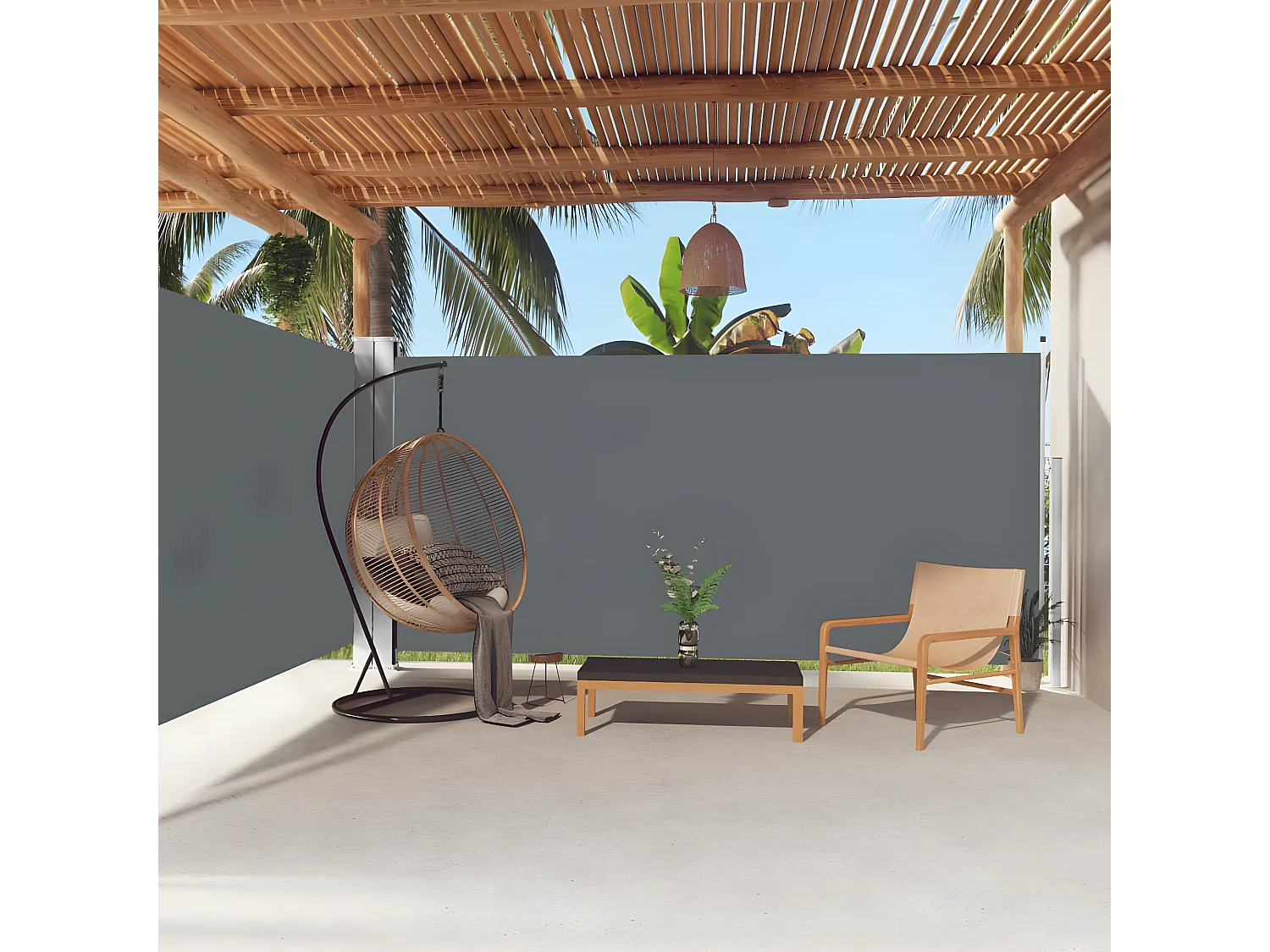 Windscherm uittrekbaar 180x600 cm antracietkleurig