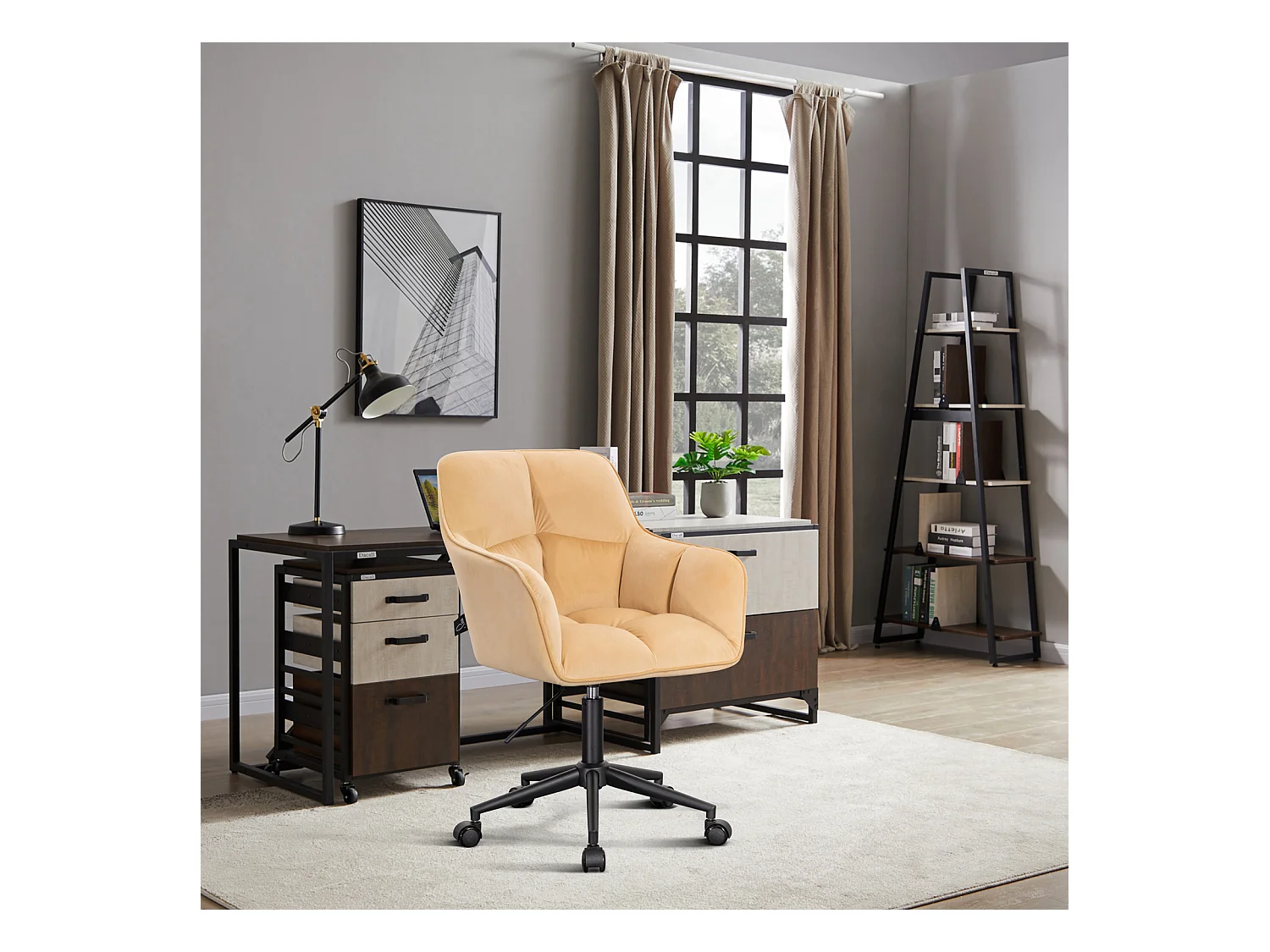 Chaise de bureau avec accoudoirs réglable en hauteur