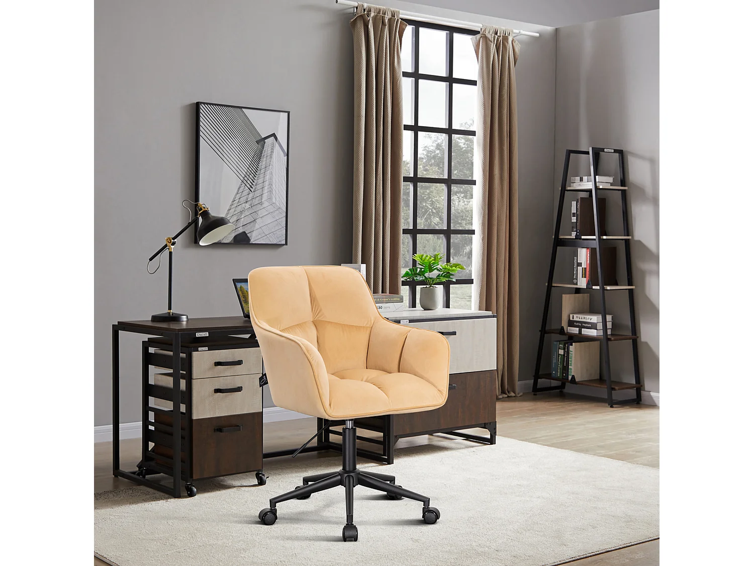 Chaise de bureau avec accoudoirs réglable en hauteur