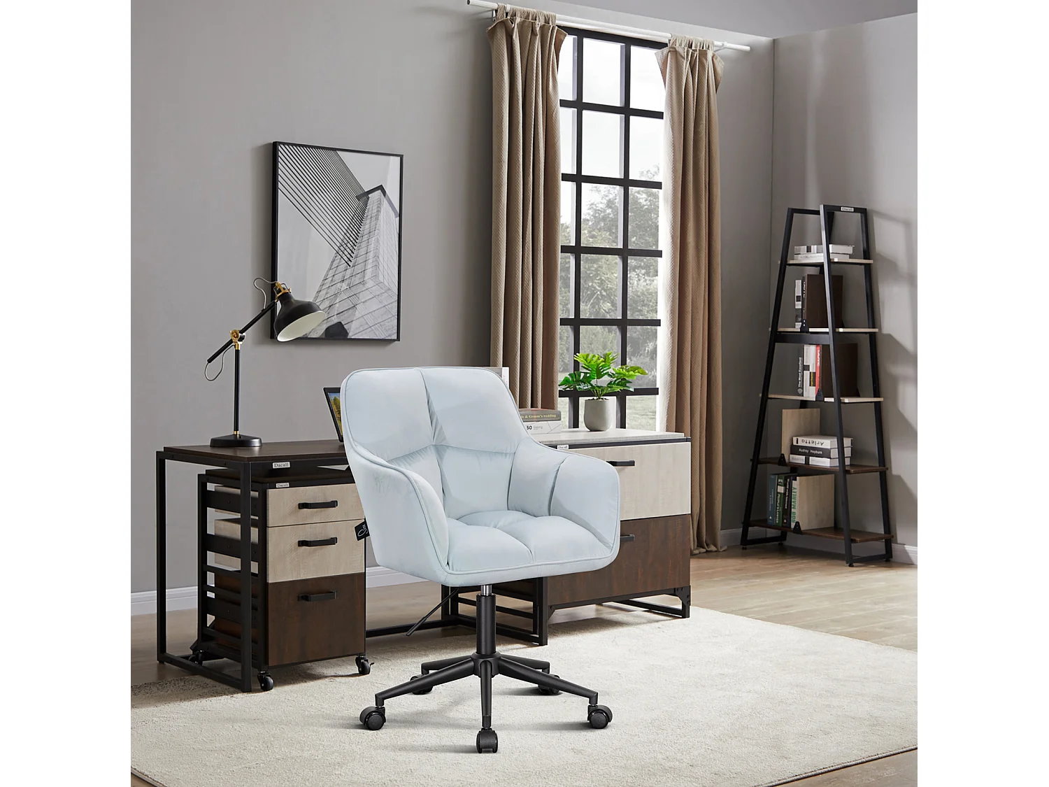 Chaise de bureau avec accoudoirs réglable en hauteur