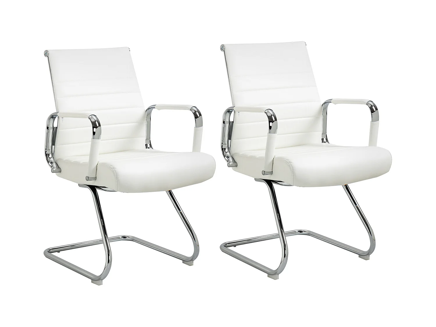 Lot de 2 chaises visiteurs tissu