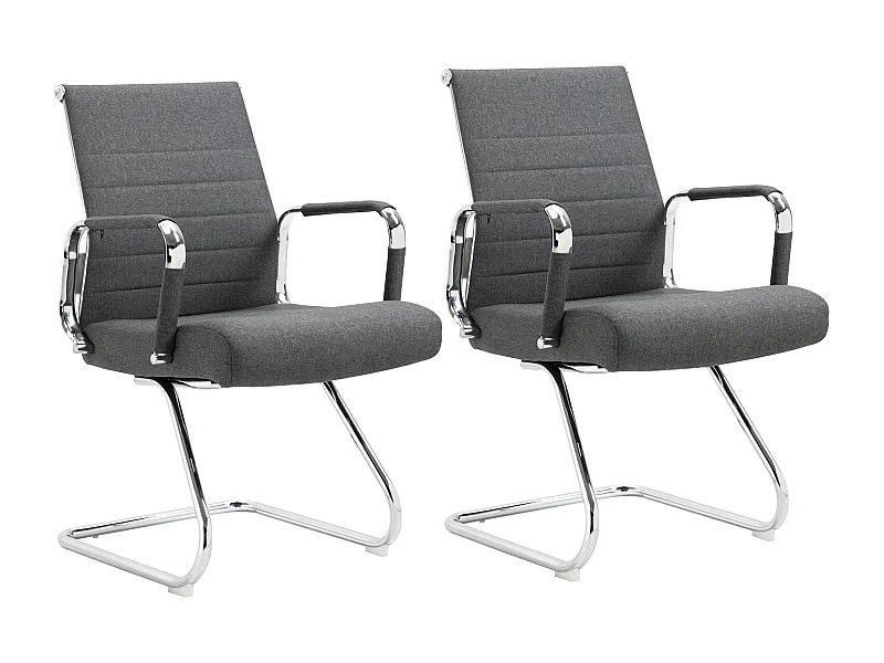 Lot de 2 chaises visiteurs tissu