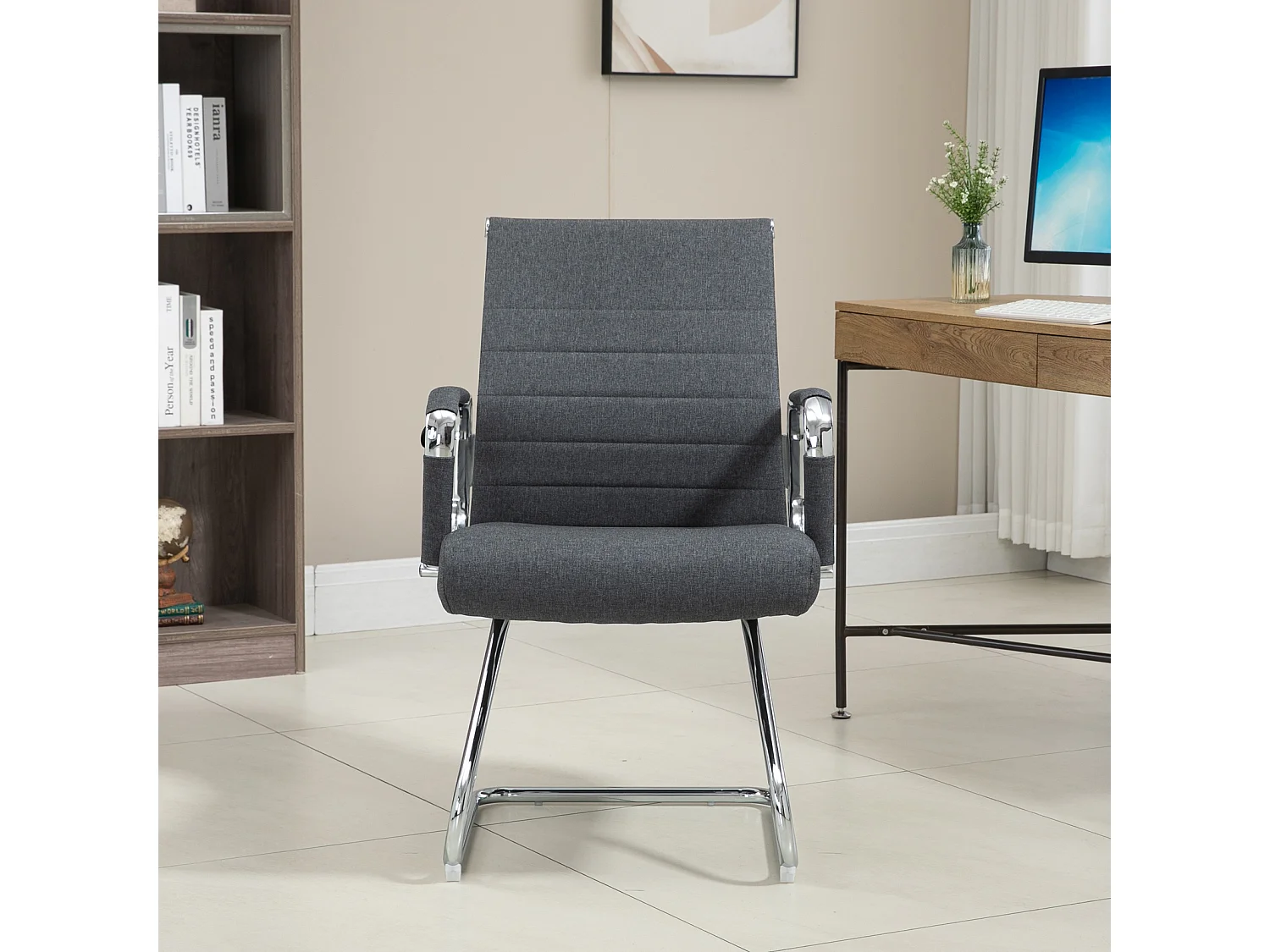 Lot de 2 chaises visiteurs tissu