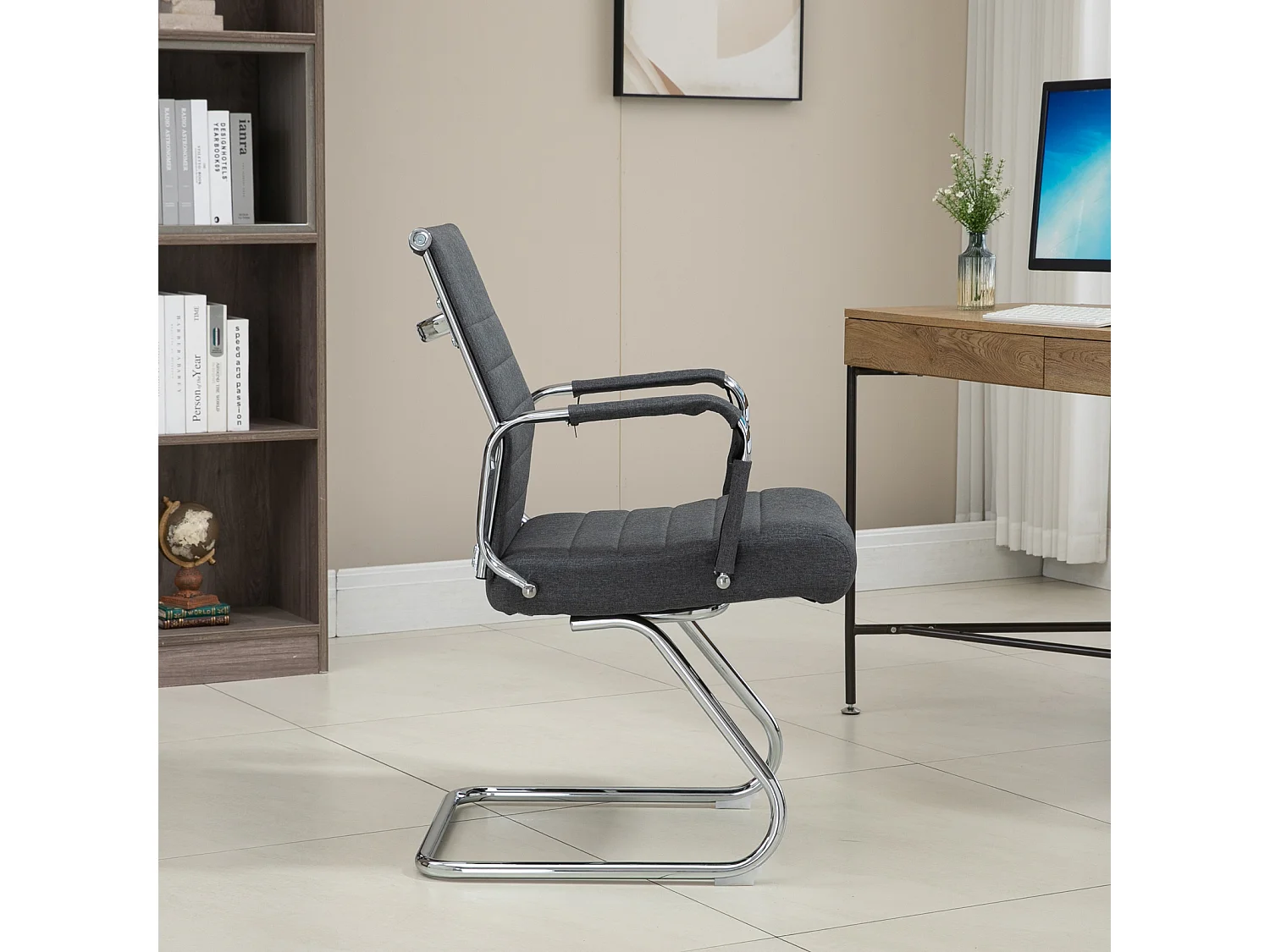 Lot de 2 chaises visiteurs tissu