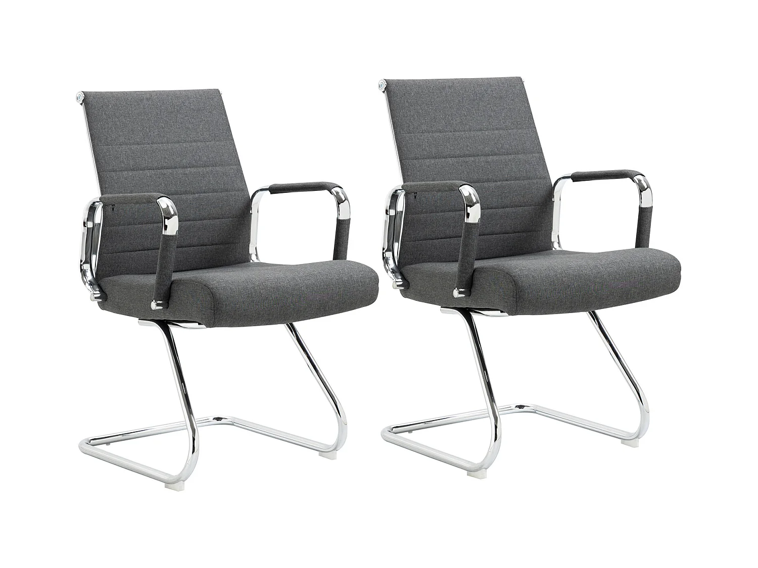 Lot de 2 chaises visiteurs tissu