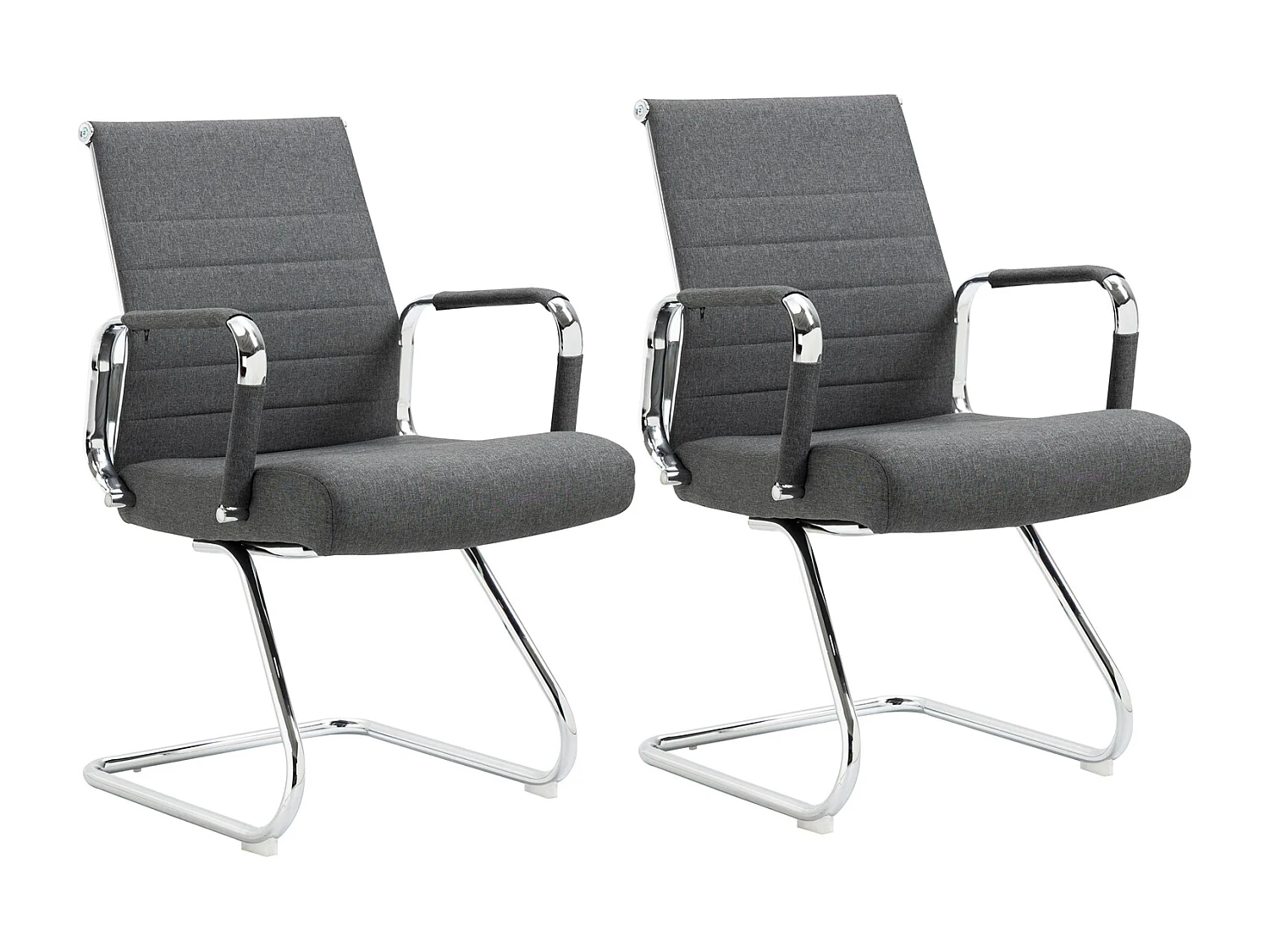 Lot de 2 chaises visiteurs tissu