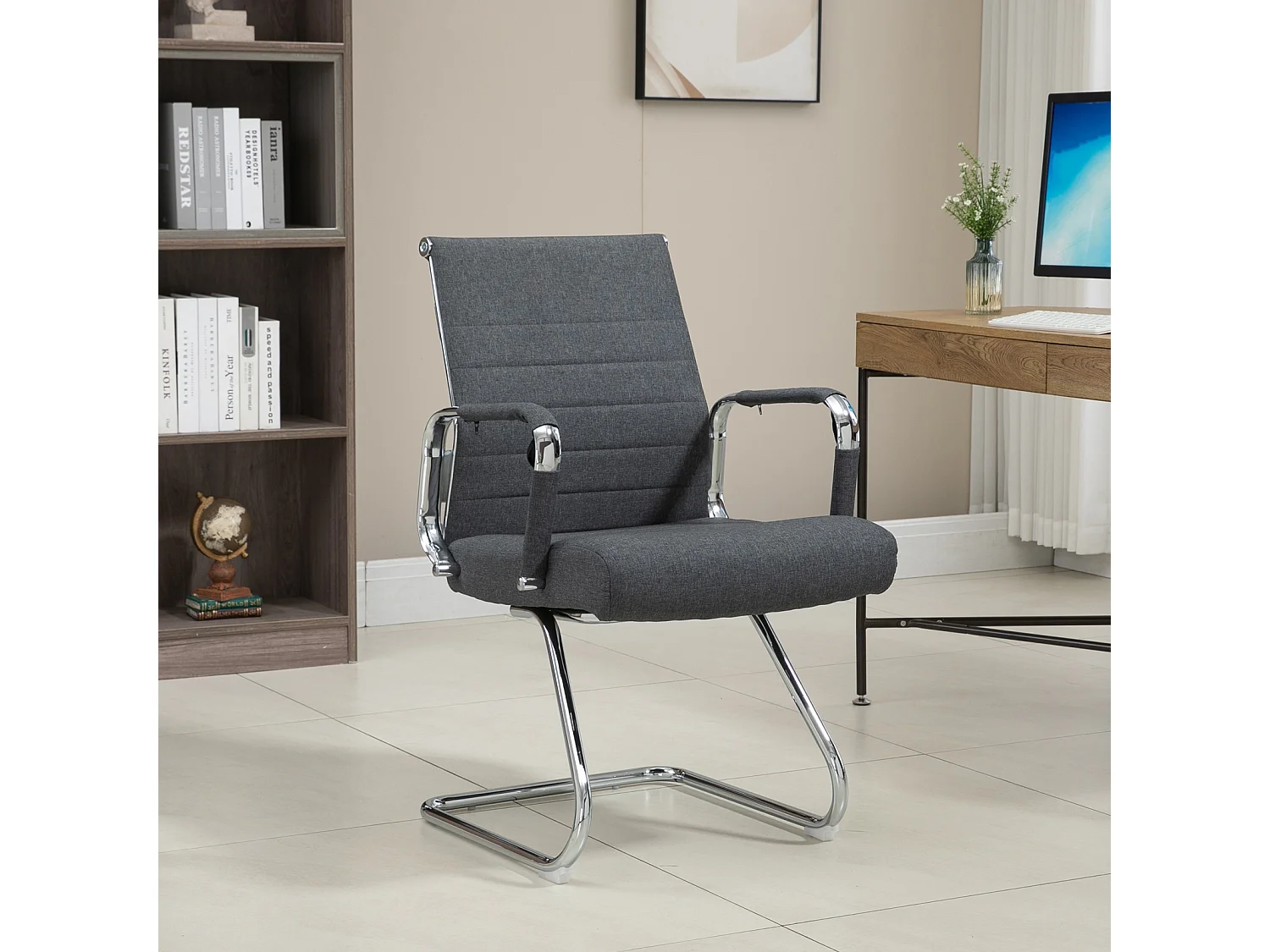 Lot de 2 chaises visiteurs tissu