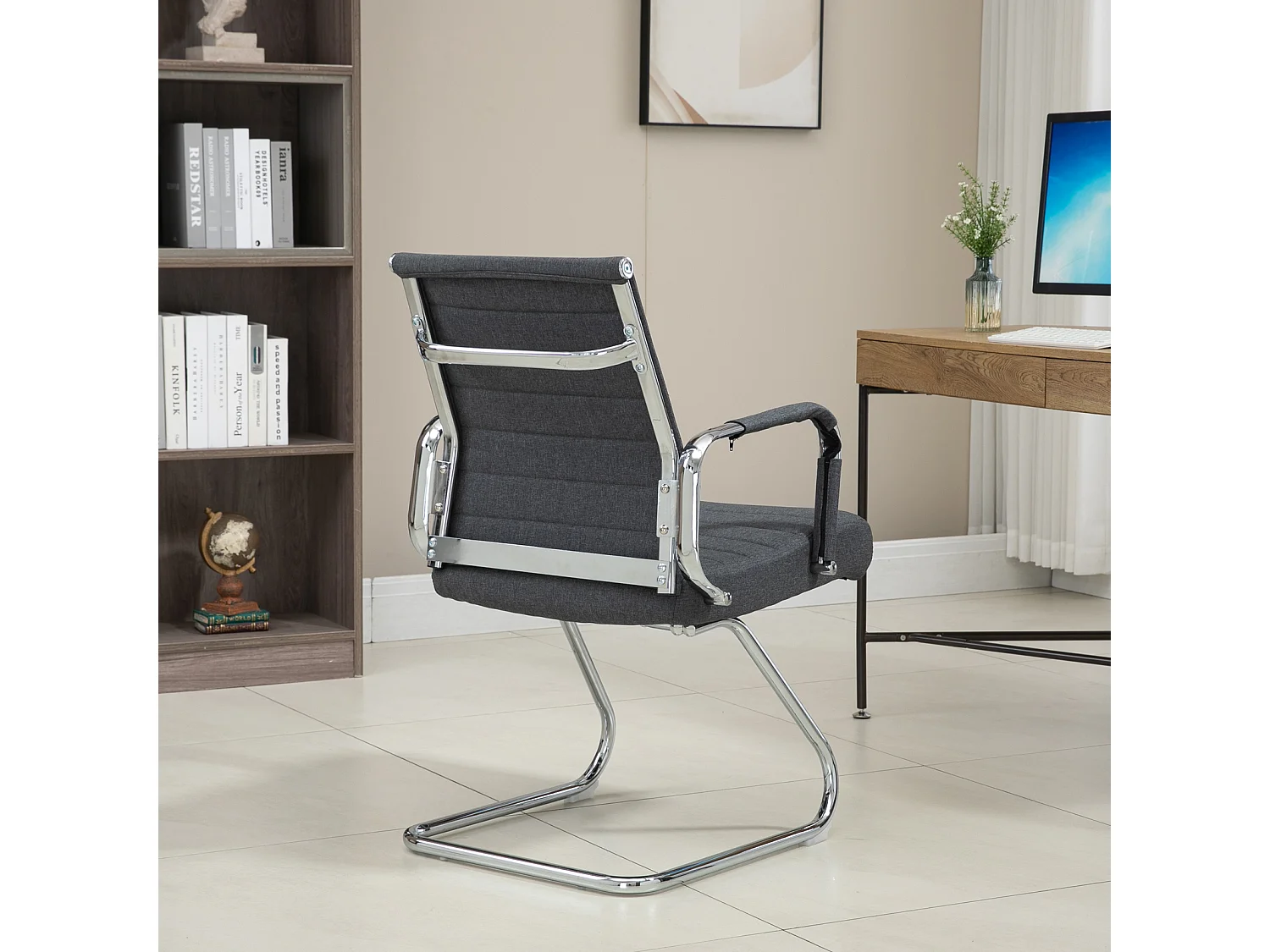 Lot de 2 chaises visiteurs tissu