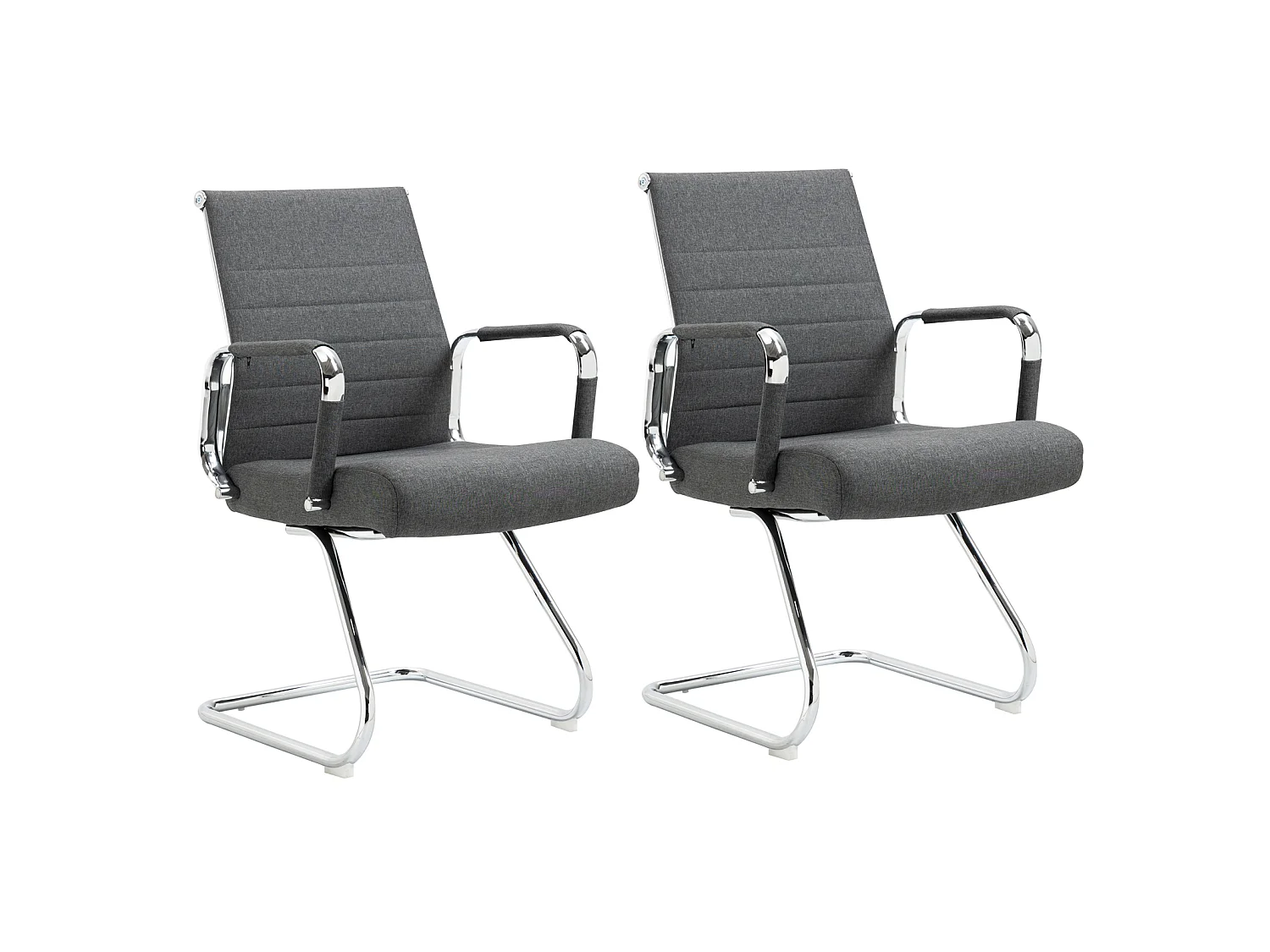 Lot de 2 chaises visiteurs tissu