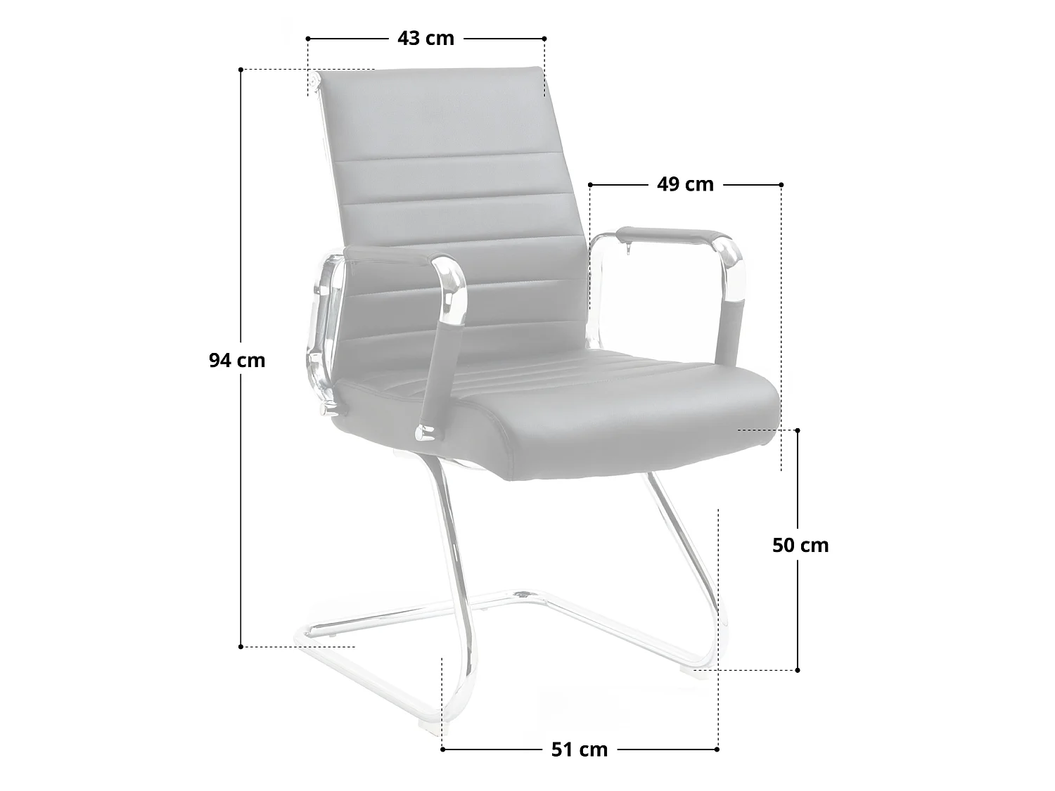 Lot de 2 chaises visiteurs tissu