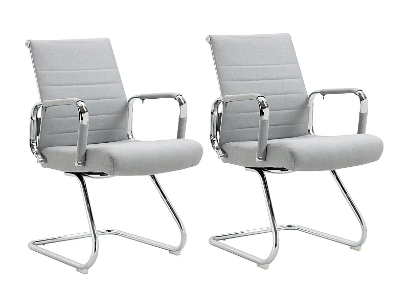 Lot de 2 chaises visiteurs en similicuir