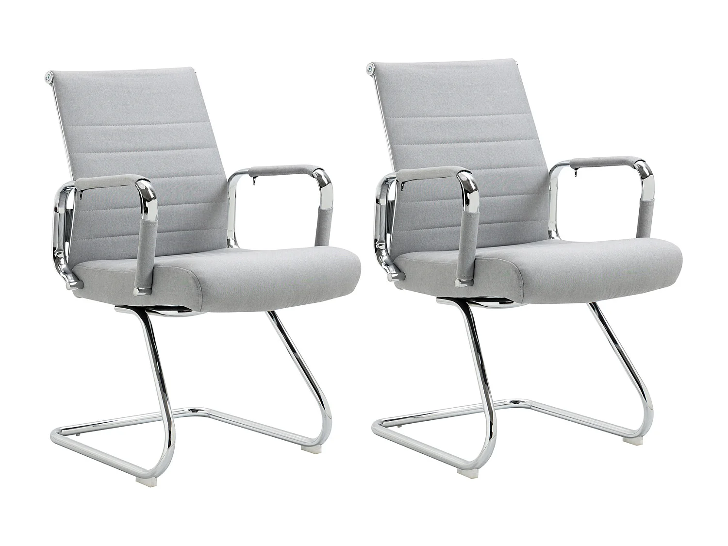 Lot de 2 chaises visiteurs en similicuir