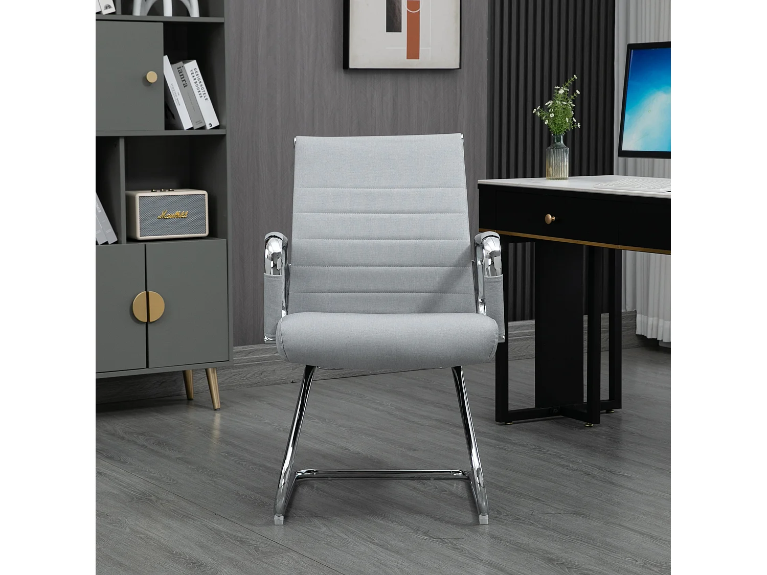 Lot de 2 chaises visiteurs en similicuir