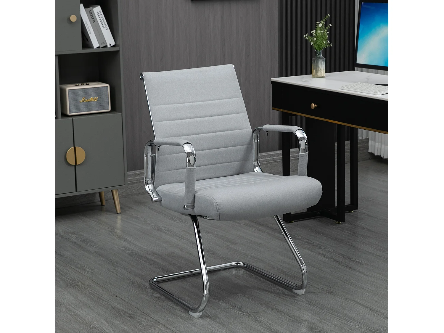 Lot de 2 chaises visiteurs en similicuir