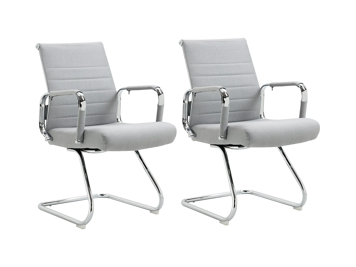 Lot de 2 chaises visiteurs en similicuir