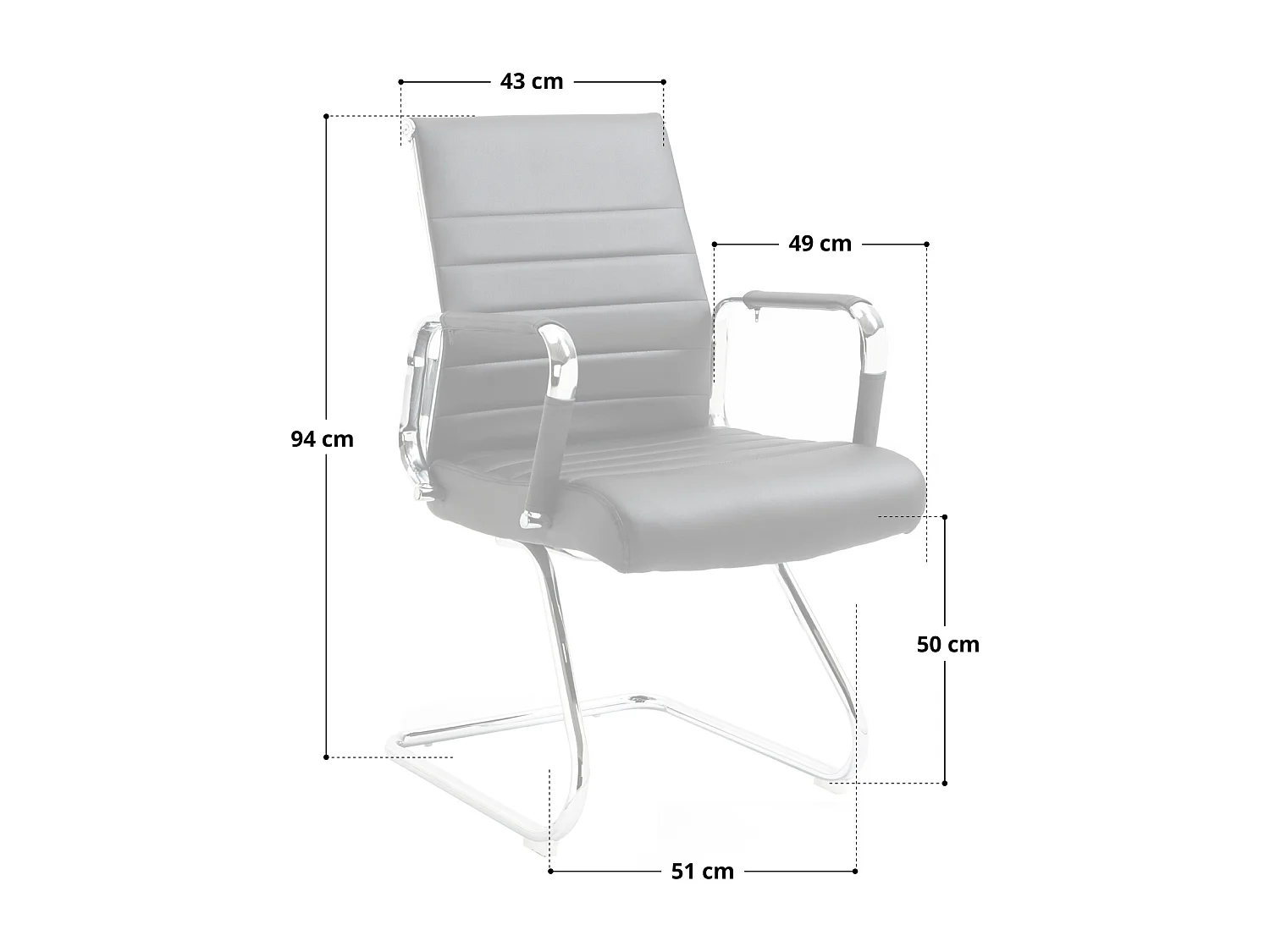 Lot de 2 chaises visiteurs en similicuir