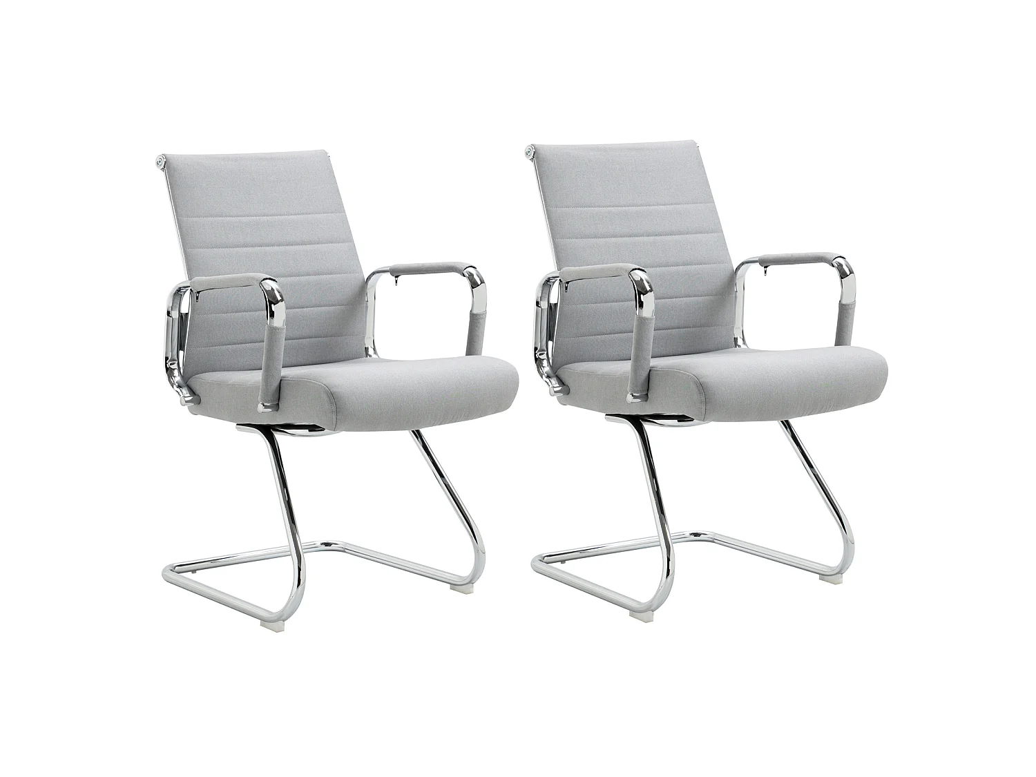 Lot de 2 chaises visiteurs en similicuir