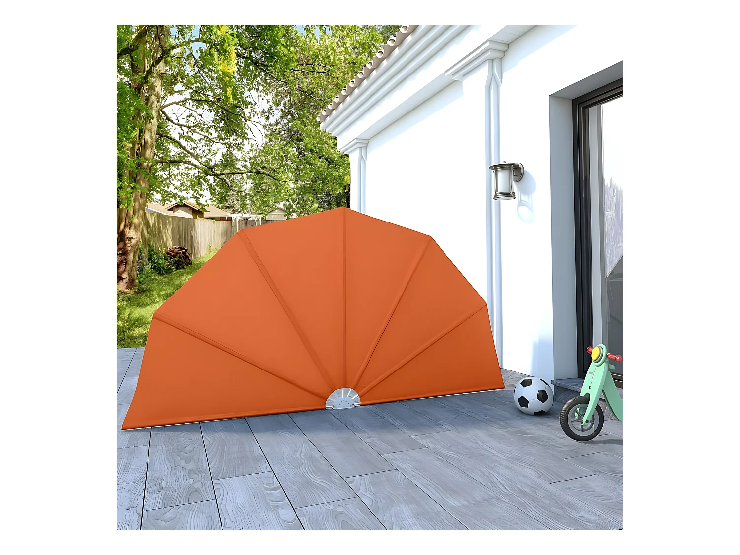 Auvent latéral pliable de terrasse Terre cuite 160 cm