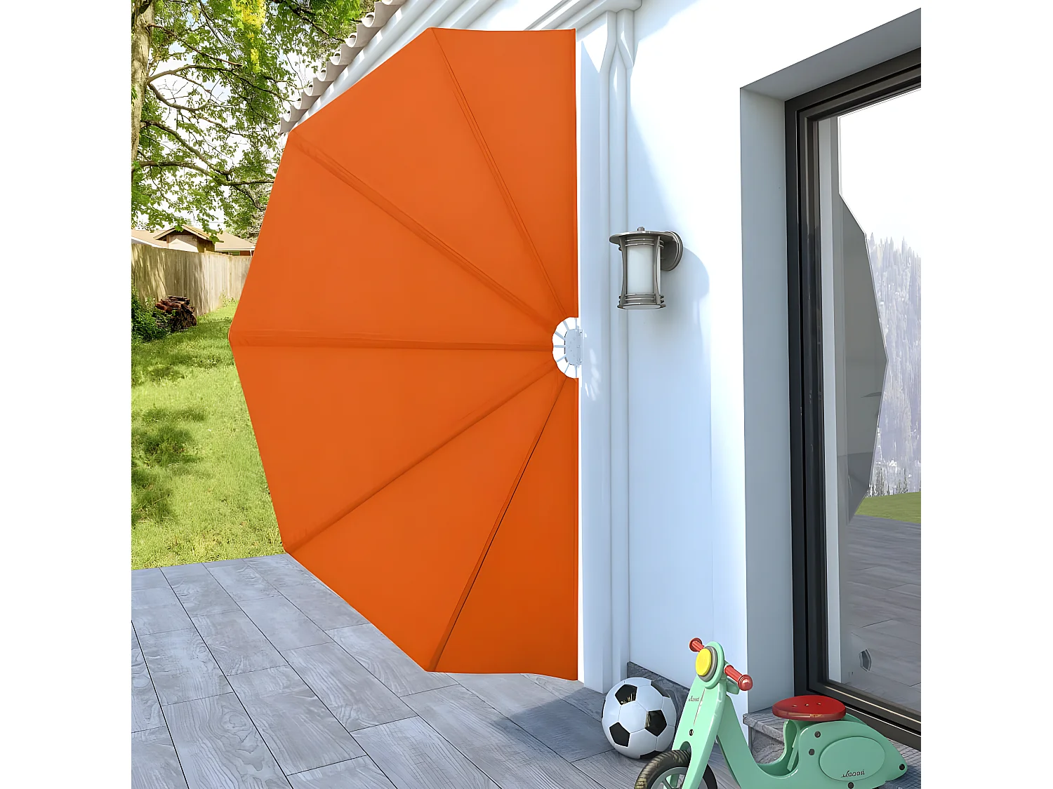 Toldo lateral plegable terraza color terracota 160 cm