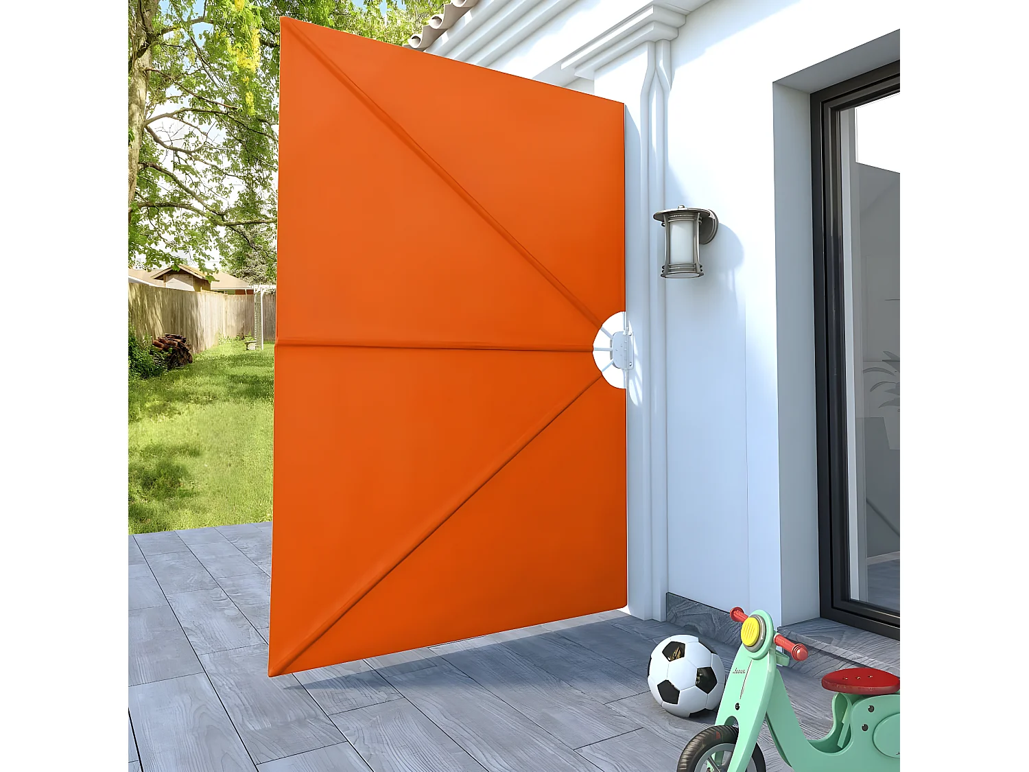 Auvent latéral pliable de terrasse Terre cuite 240 x 160 cm