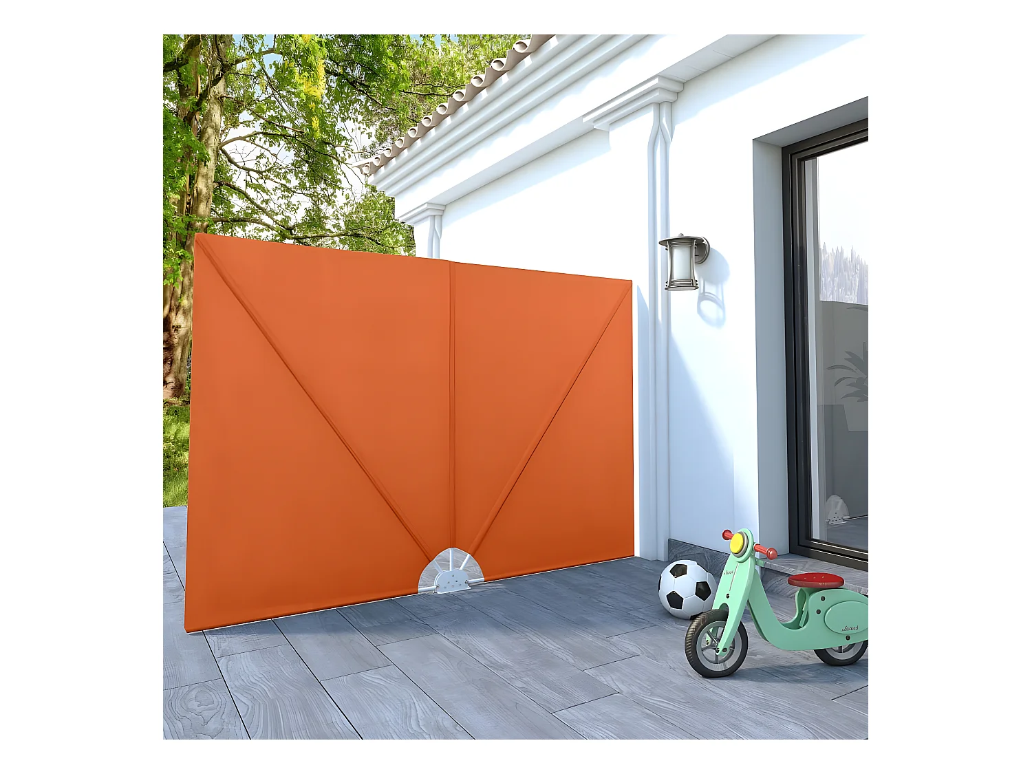 Auvent latéral pliable de terrasse Terre cuite 240 x 160 cm
