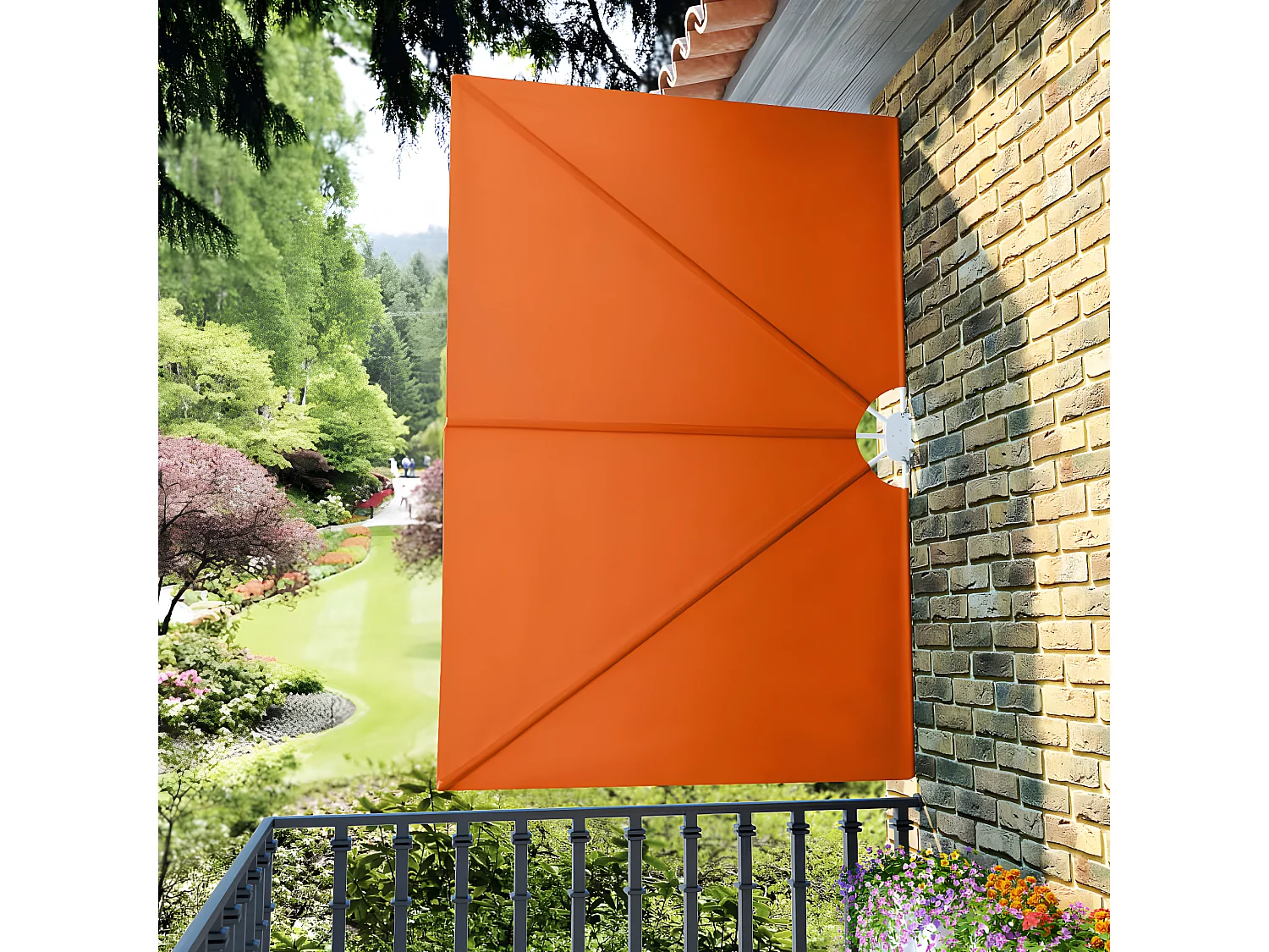 Auvent latéral pliable de terrasse Terre cuite 240 x 160 cm