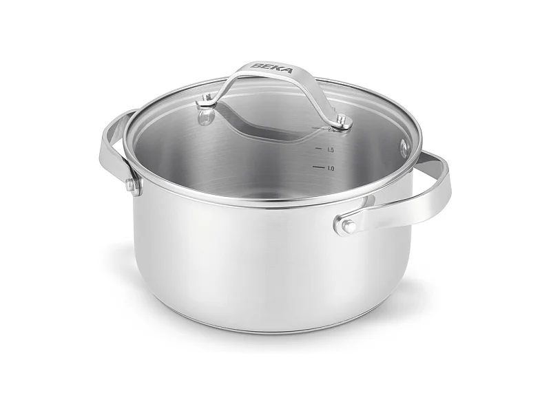 Faitout Cicla avec couvercle en verre 20 cm en acier inoxydable recyclé