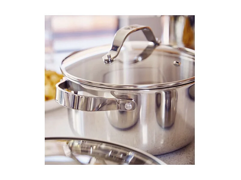 Faitout Cicla avec couvercle en verre 20 cm en acier inoxydable recyclé