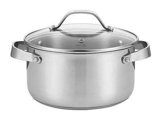 Faitout Cicla avec couvercle en verre 20 cm en acier inoxydable recyclé