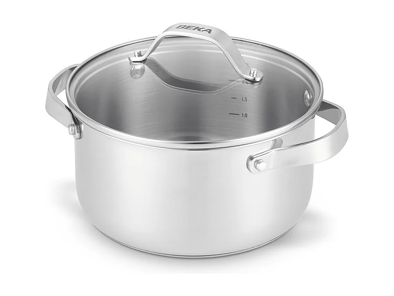 Faitout Cicla avec couvercle en verre 20 cm en acier inoxydable recyclé