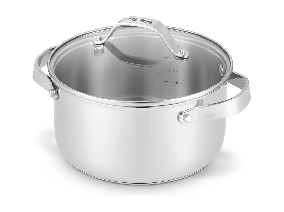 Faitout Cicla avec couvercle en verre 24 cm en acier inoxydable recyclé