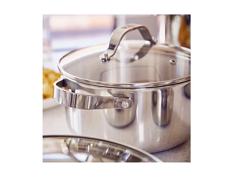 Faitout Cicla avec couvercle en verre 24 cm en acier inoxydable recyclé