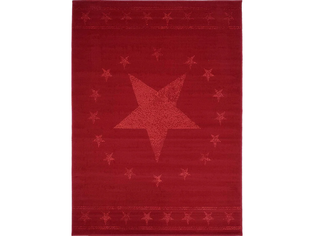 Tapis enfant 200x290 rectangle tissé rouge LYN1 1ST START