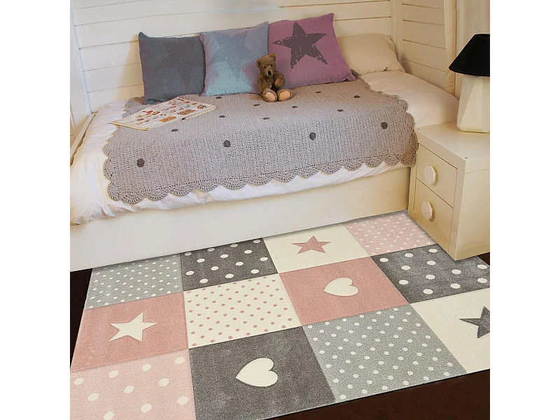 Tapis enfant 200x290 rectangle tissé crème MINIKIDS