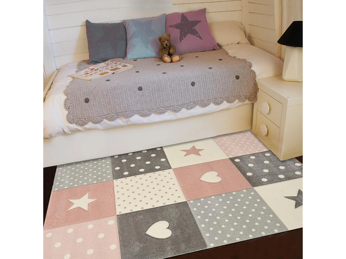 Tapis enfant 200x290 rectangle tissé crème MINIKIDS