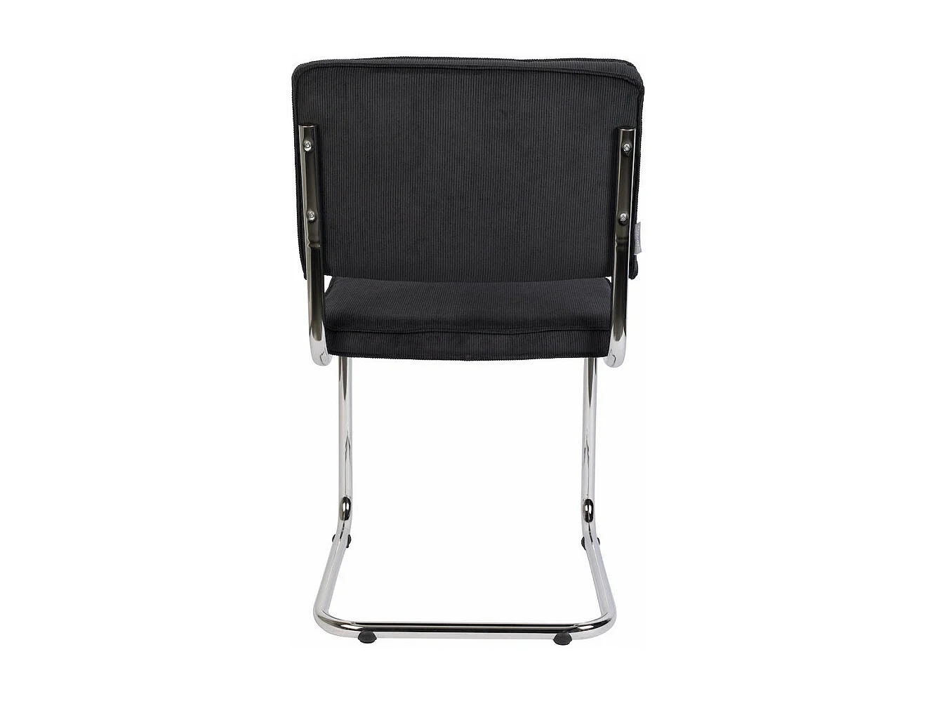 RIDGE - Chaise de repas en velours côtelé noir