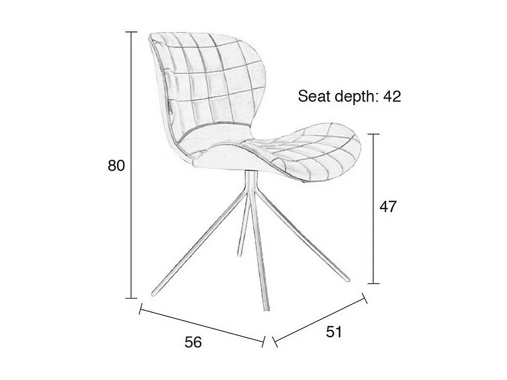 OMG - Chaise en velours orange design