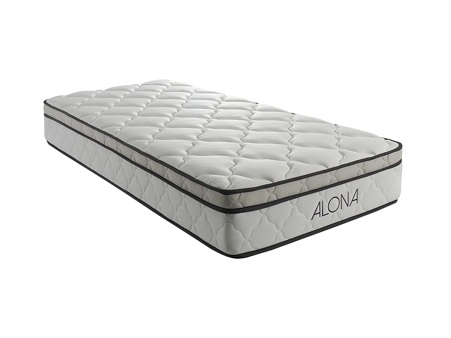 Matelas Alona 70x190 Hauteur 25,5 cm 5 Zones de Confort Ressorts Memoire de Forme 80 Kg/m3