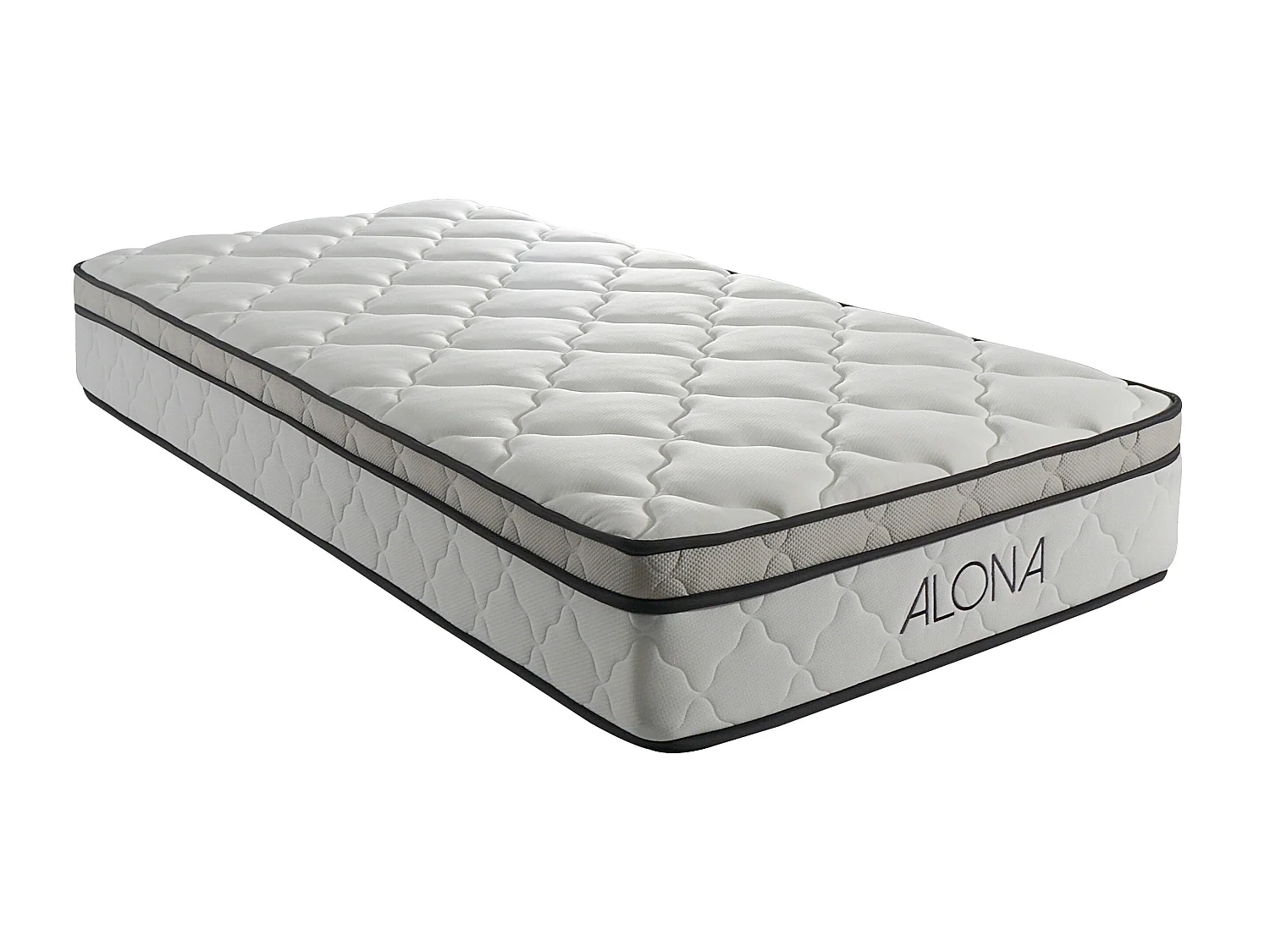 Matelas Alona Ressorts et Mémoire de Forme 80x200 cm 25,5 cm Accueil Moelleux Soutien Ferme 5 Zones